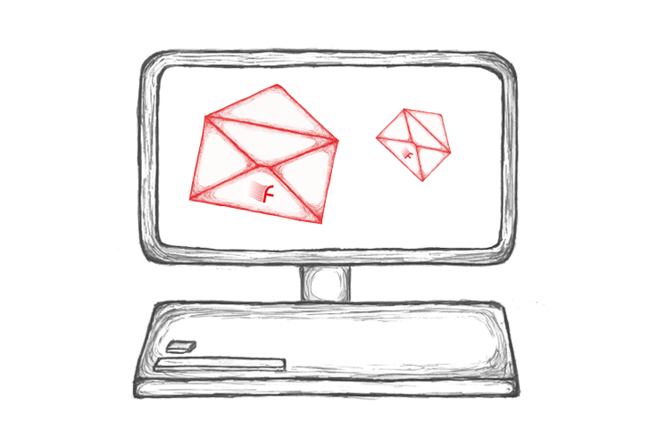 illustration of a computer monitor and keyboard